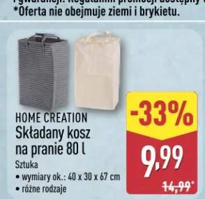 Składany kosz na pranie HOME CREATION 80l