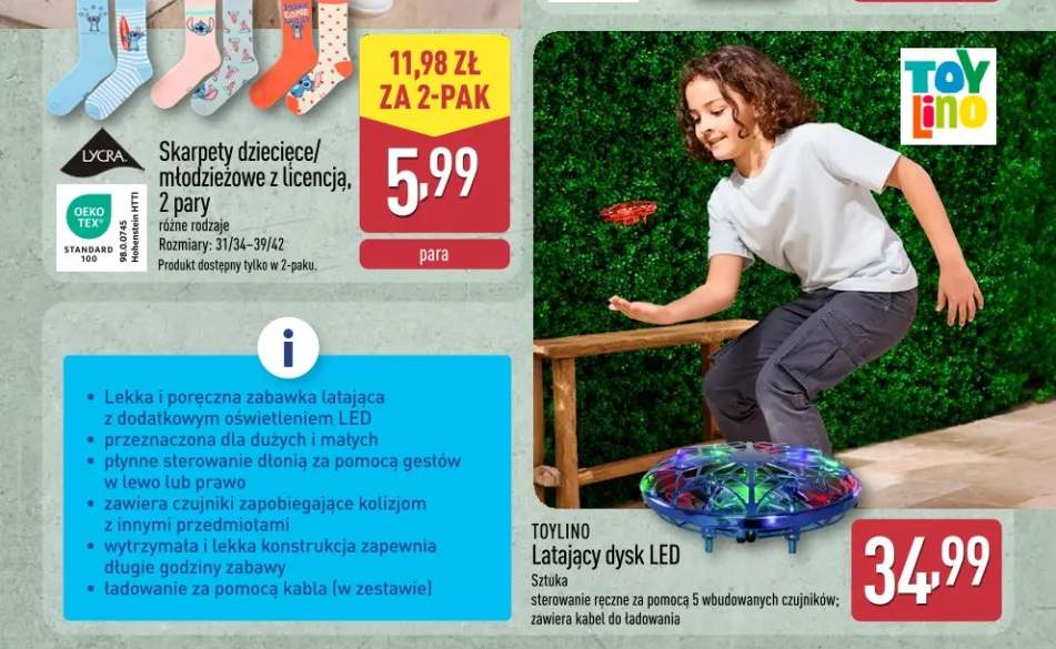 Latający dysk LED TOYLINO