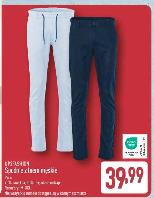 Spodnie z lnem męskie UP2FASHION