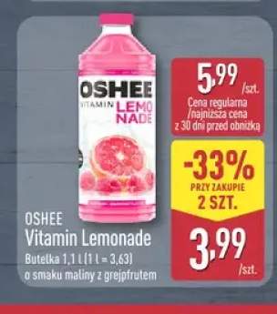 Vitamin Lemonade o smaku maliny z grejpfrutem Oshee
