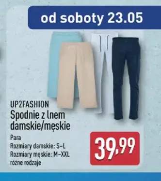 Spodnie z lnem damskie UP2FASHION