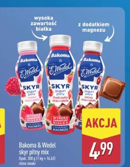 Skyr pitny mix Bakoma & E.Wedel malina stracciatella