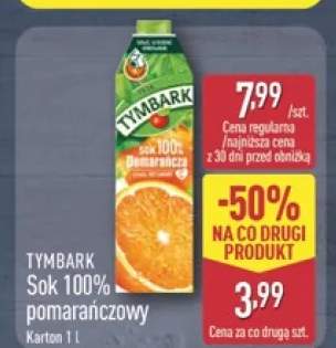 Sok 100% pomarańczowy Tymbark