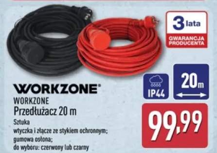 Przedłużacz WORKZONE 20m czerwony