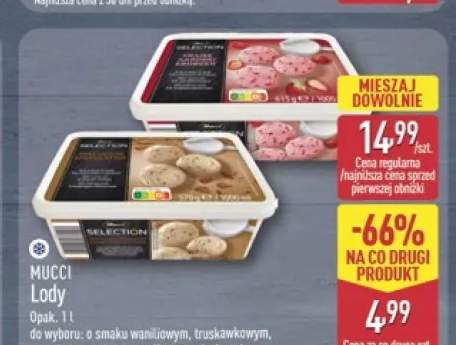 Lody MUCCI o smaku truskawkowym