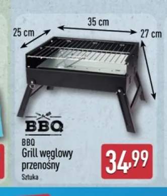 Grill węglowy przenośny BBQ 35x25x27cm