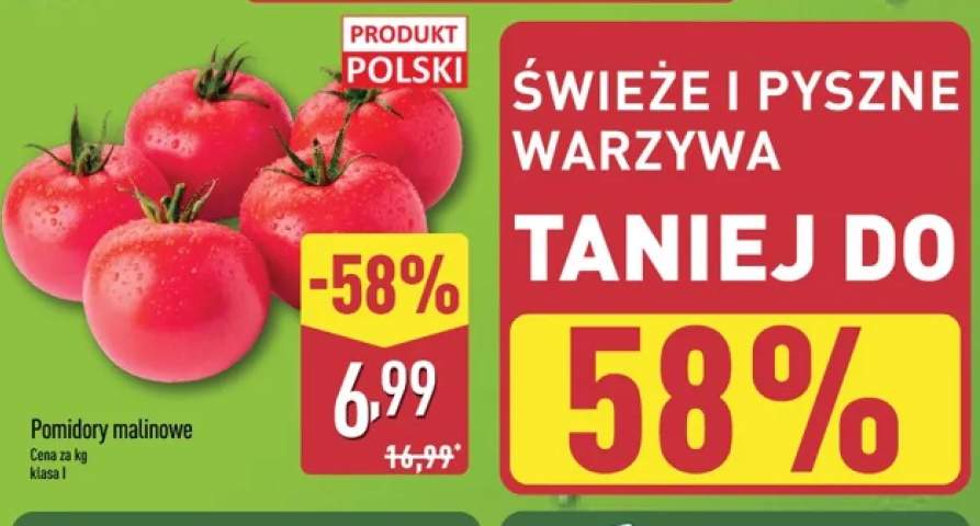 Pomidory malinowe polskie klasa I