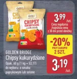 Chipsy kukurydziane GOLDEN BRIDGE solone