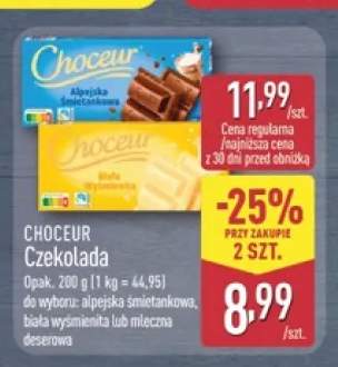 Czekolada mleczna deserowa CHOCEUR