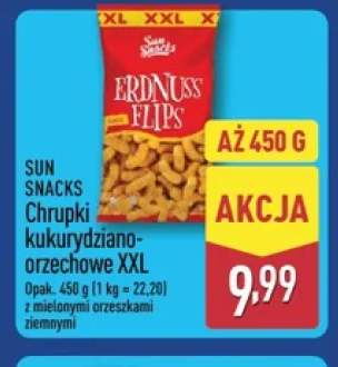 Chrupki kukurydziano-orzechowe Sun Snacks XXL z mielonymi orzeszkami ziemnymi