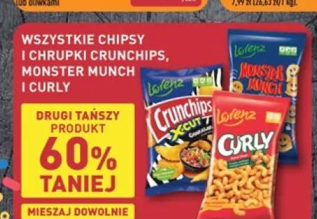 Chipsy i chrupki Crunchips, Monster Munch i Curly