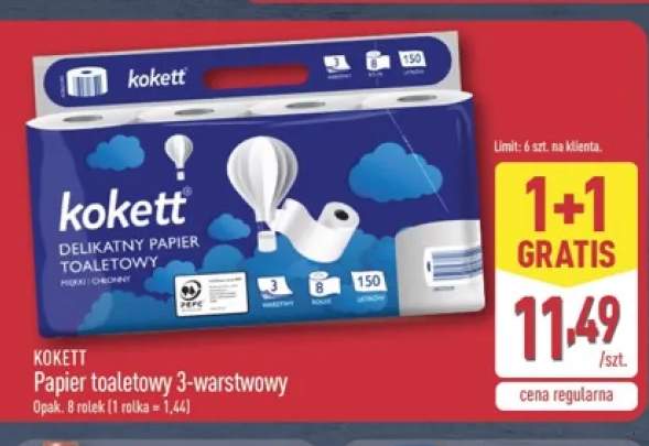 Papier toaletowy 3-warstwowy Kokett