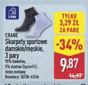 Skarpety sportowe damskie/męskie CRANE 3-pak