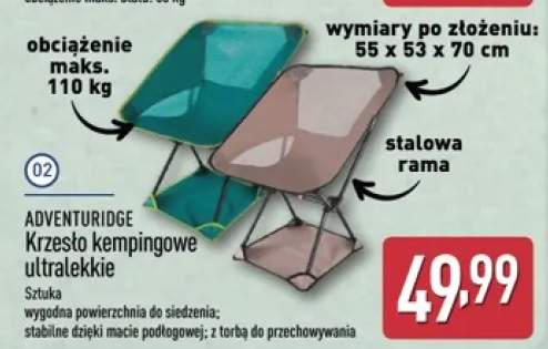 Krzesło kempingowe ultralekkie ADVENTURIDGE