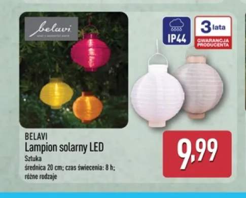 Lampion solarny LED BELAVI 20cm