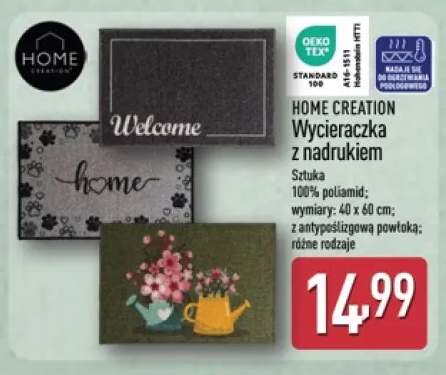Wycieraczka z nadrukiem HOME CREATION 100% poliamid z antypoślizgową powłoką 40x60cm