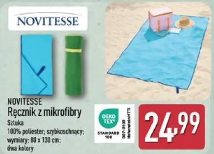 Ręcznik z mikrofibry NOVITESSE 100% poliester szybkoschnący 80x130cm
