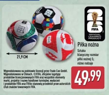 Piłka nożna FIFA rozmiar 5 21,9cm