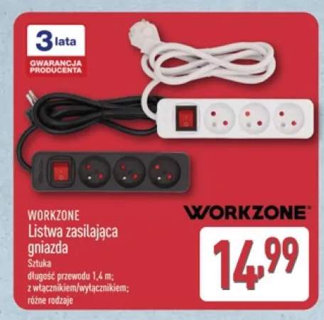Listwa zasilająca gniazda WORKZONE