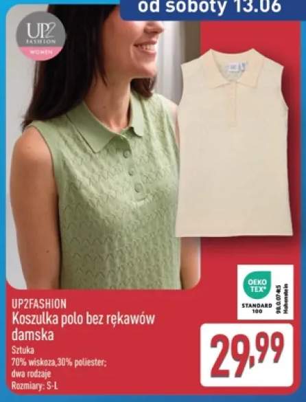 Koszulka polo bez rękawów damska UP2FASHION