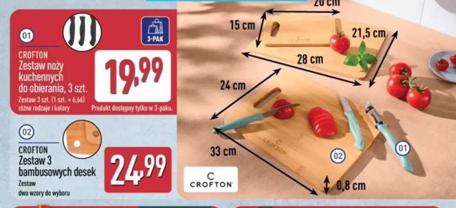 Zestaw noży kuchennych do obierania CROFTON 3-pak