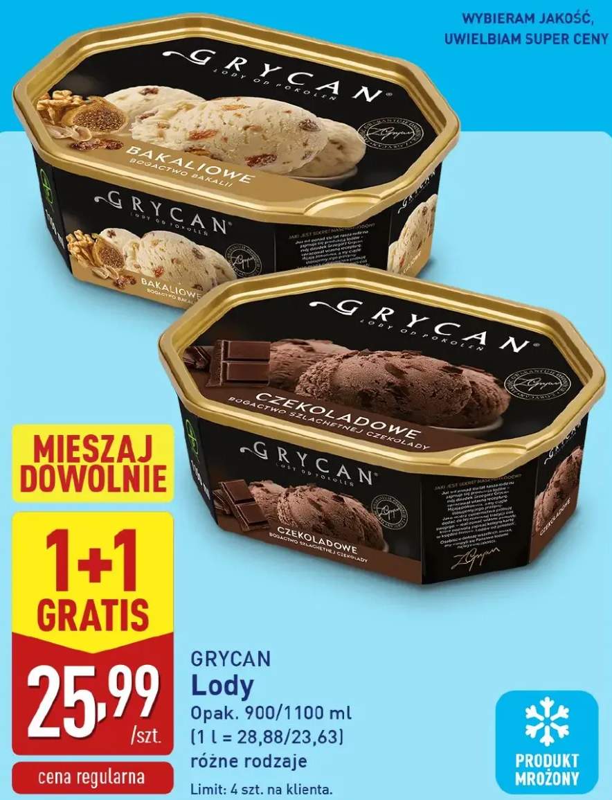 Lody Grycan Bakaliowe 900/1100ml
