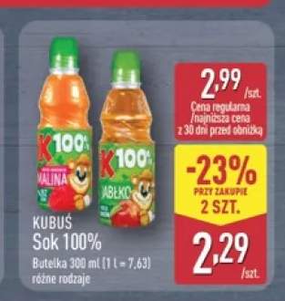 Sok Kubuś 100% malina