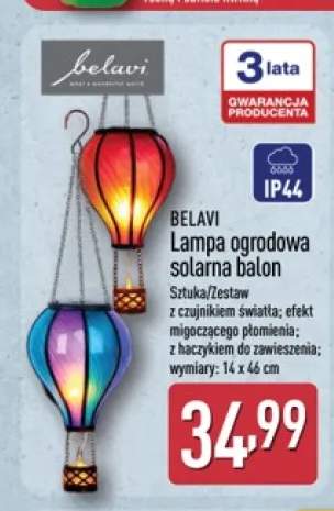 Lampa ogrodowa solarna balon Belavi