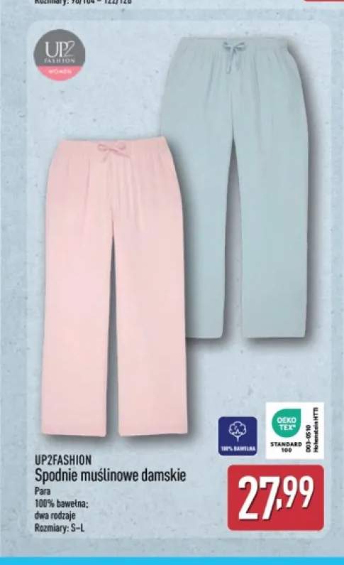 Spodnie muślinowe damskie UP2Fashion