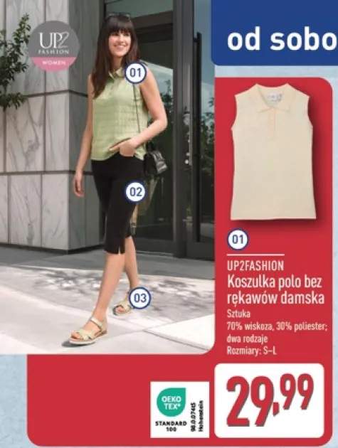UP2FASHION Koszulka polo bez rękawów damska