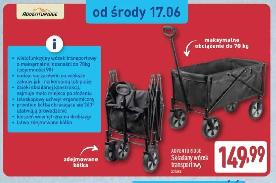 Składany wózek transportowy Adventuridge