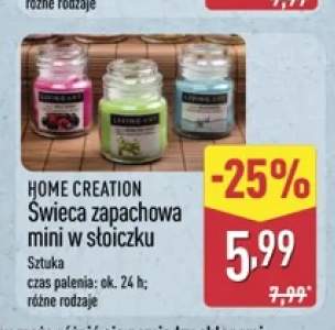 Świeca zapachowa mini w słoiczku Home Creation