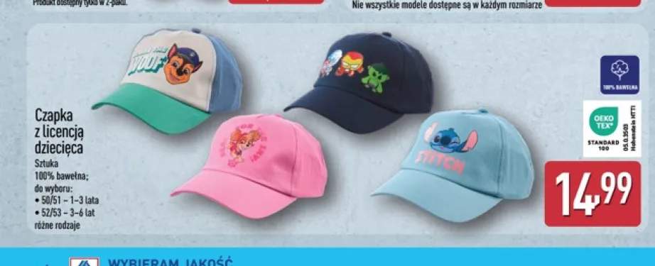 Czapka dziecięca z licencją