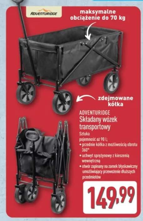Składany wózek transportowy ADVENTURIDGE