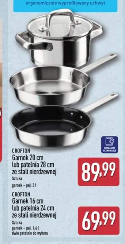 Patelnia ze stali nierdzewnej 28 cm Crofton