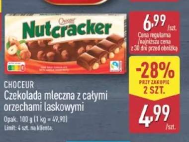 Czekolada mleczna z całymi orzechami laskowymi Choceur