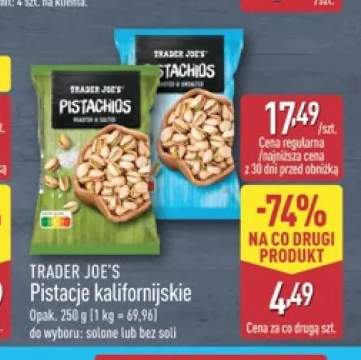 Pistacje kalifornijskie solone Trader Joe's +1 wariant