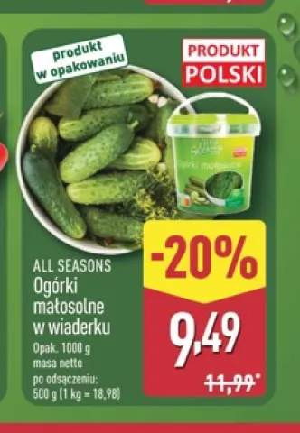 Ogórki małosolne w wiaderku All Seasons polskie