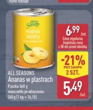 Ananas w plastrach All Seasons