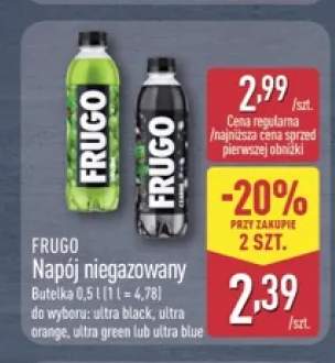 Napój niegazowany Frugo Ultra Black +3 warianty