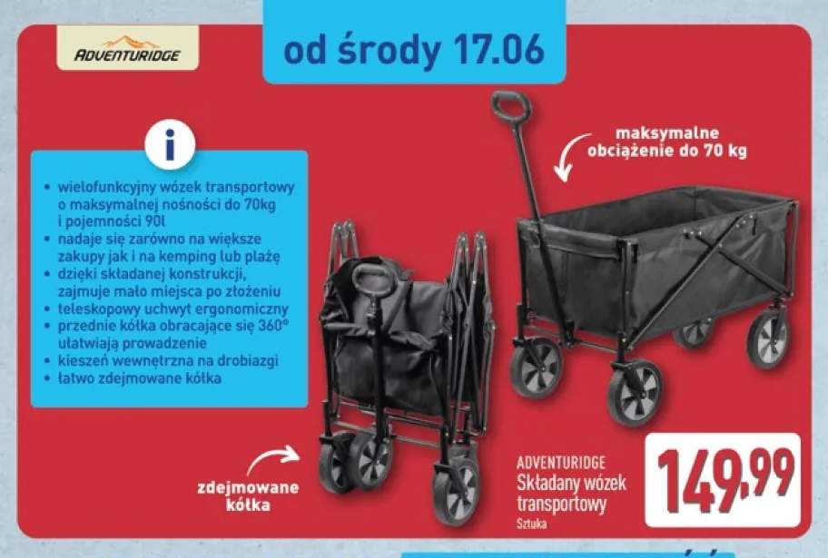 Składany wózek transportowy Adventuridge