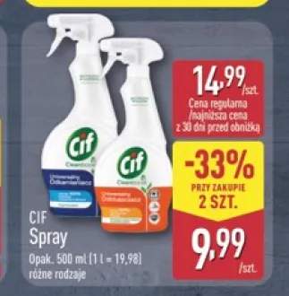 Spray czyszczący Cif Cleanboost Odtłuszczacz +1 wariant