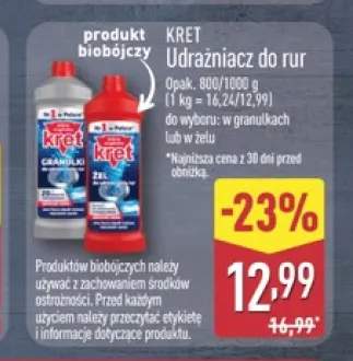 Udrażniacz do rur w granulkach Kret +1 wariant
