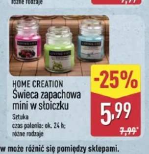 Świeca zapachowa mini w słoiczku Home Creation