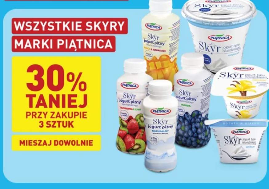 Jogurt pitny Skyr truskawka kiwi Piątnica +5 wariantów