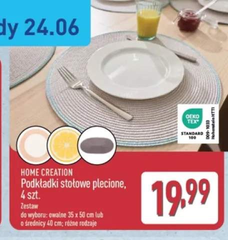Podkładki stołowe plecione HOME CREATION 4-pak