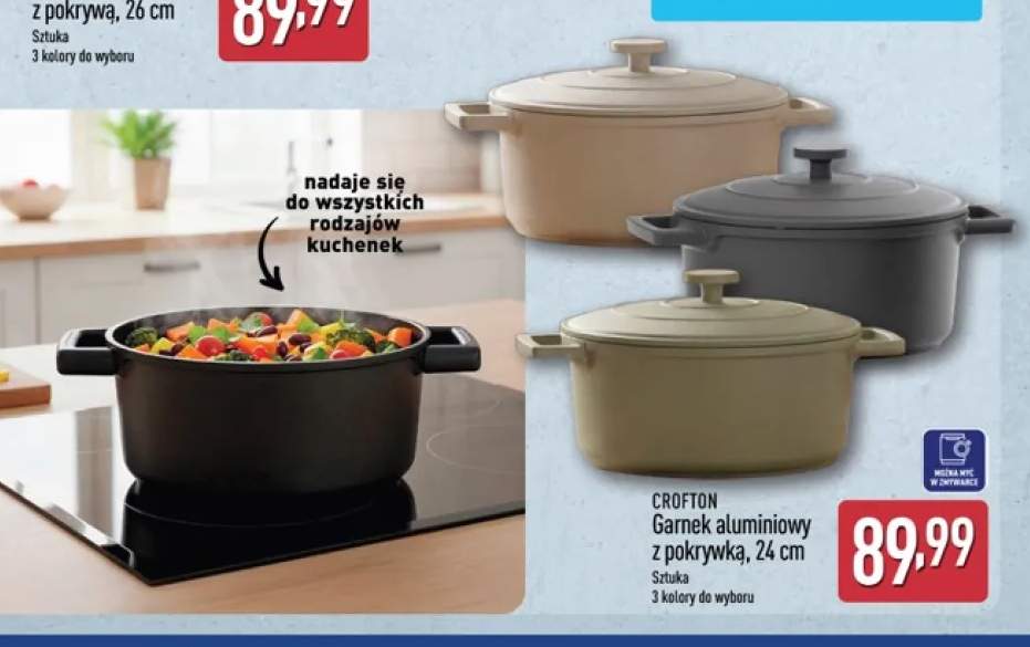 Garnek aluminiowy z pokrywą Crofton 24 cm