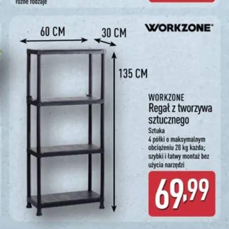 Regał z tworzywa sztucznego Workzone