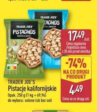 Pistacje kalifornijskie bez soli Trader Joe's +1 wariant