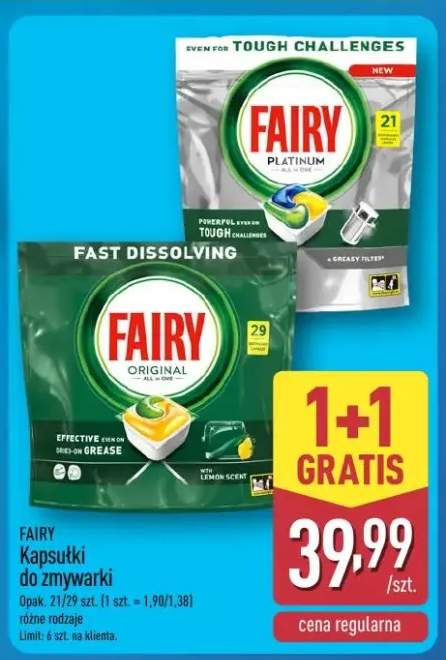 Kapsułki do zmywarki Fairy Platinum +1 wariant
